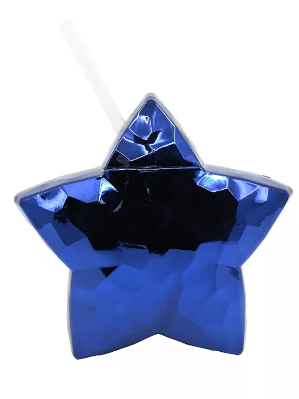 19 oz Star Disco Cup with Straw, Blue